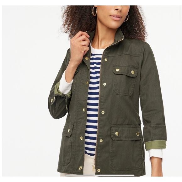 J.Crew‎ Resin-coated twill field jacket Medium - Picture 1 of 9